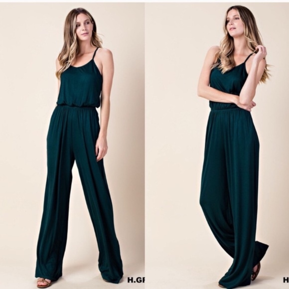 Green Rayon Jumpsuit - medium - Picture 2 of 6